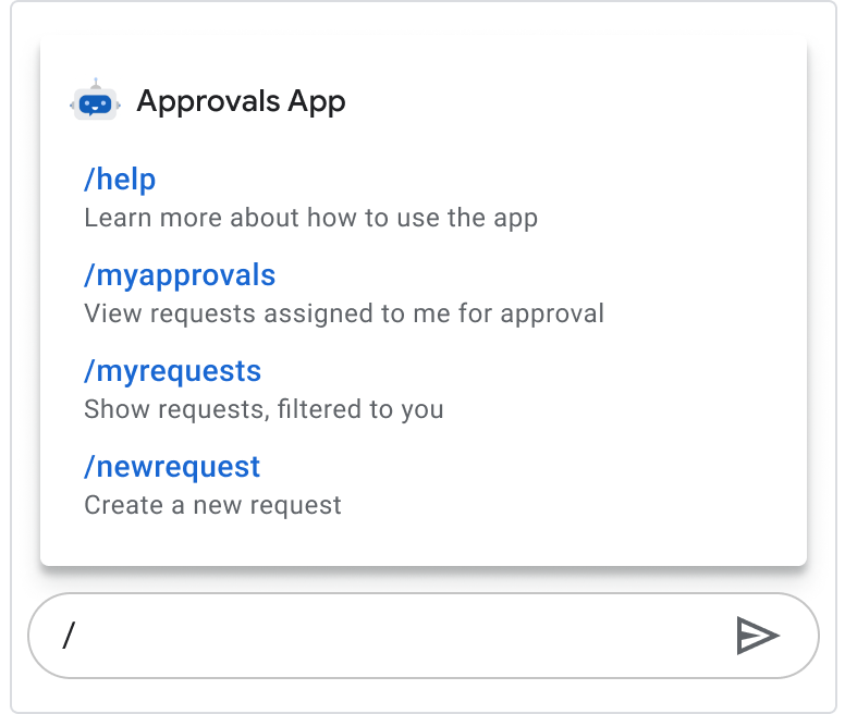 Bot lists slash commands