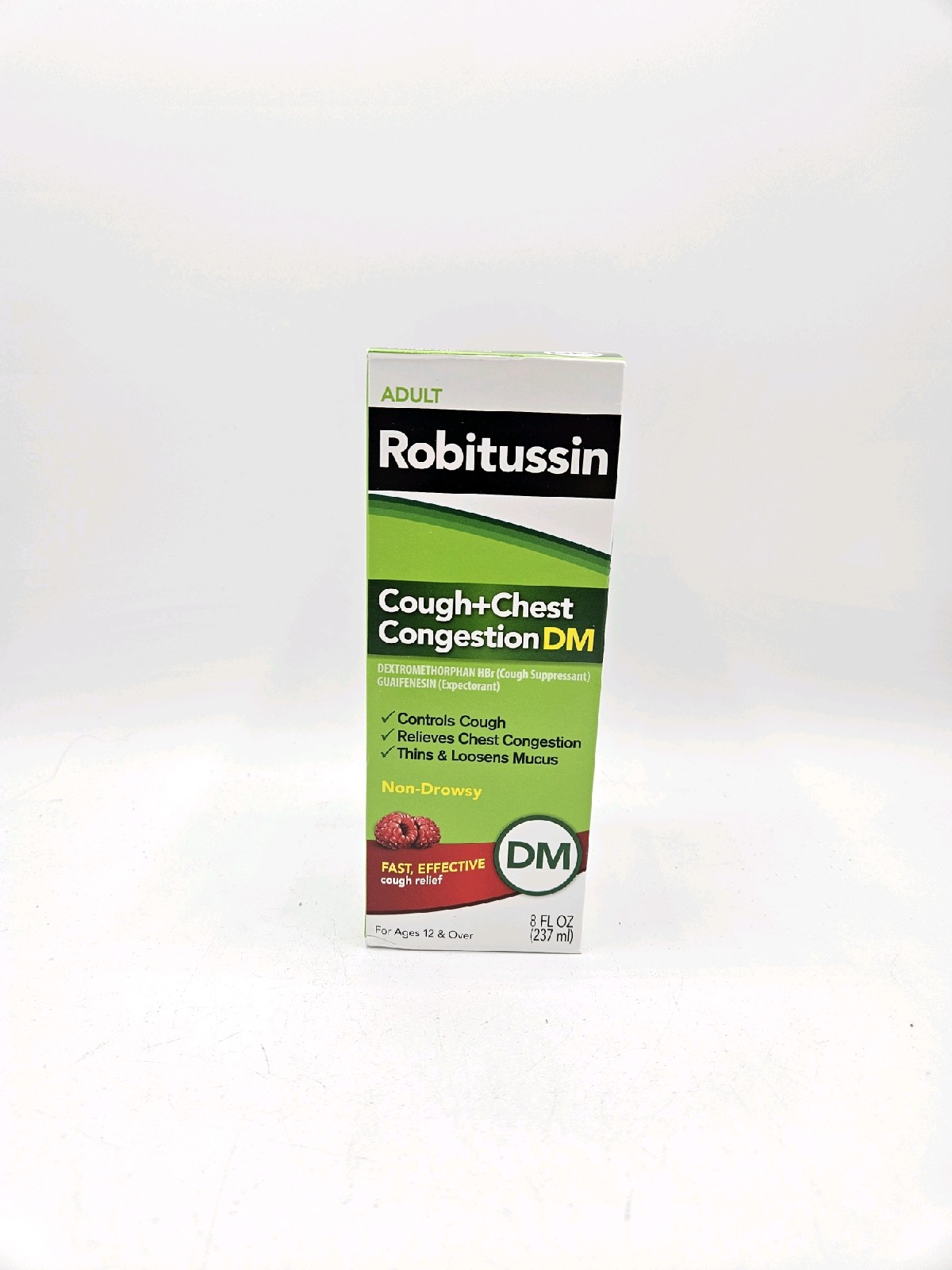 Robitussin Cough Congestion DM and Cold Medicine Raspberry 8 Oz