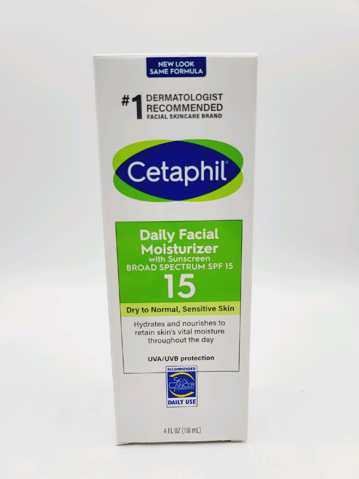 Cetaphil Daily Facial Moisturizer With Sunscreen, Fragrance Free, Broad Spectrum SPF 15 4 fl oz