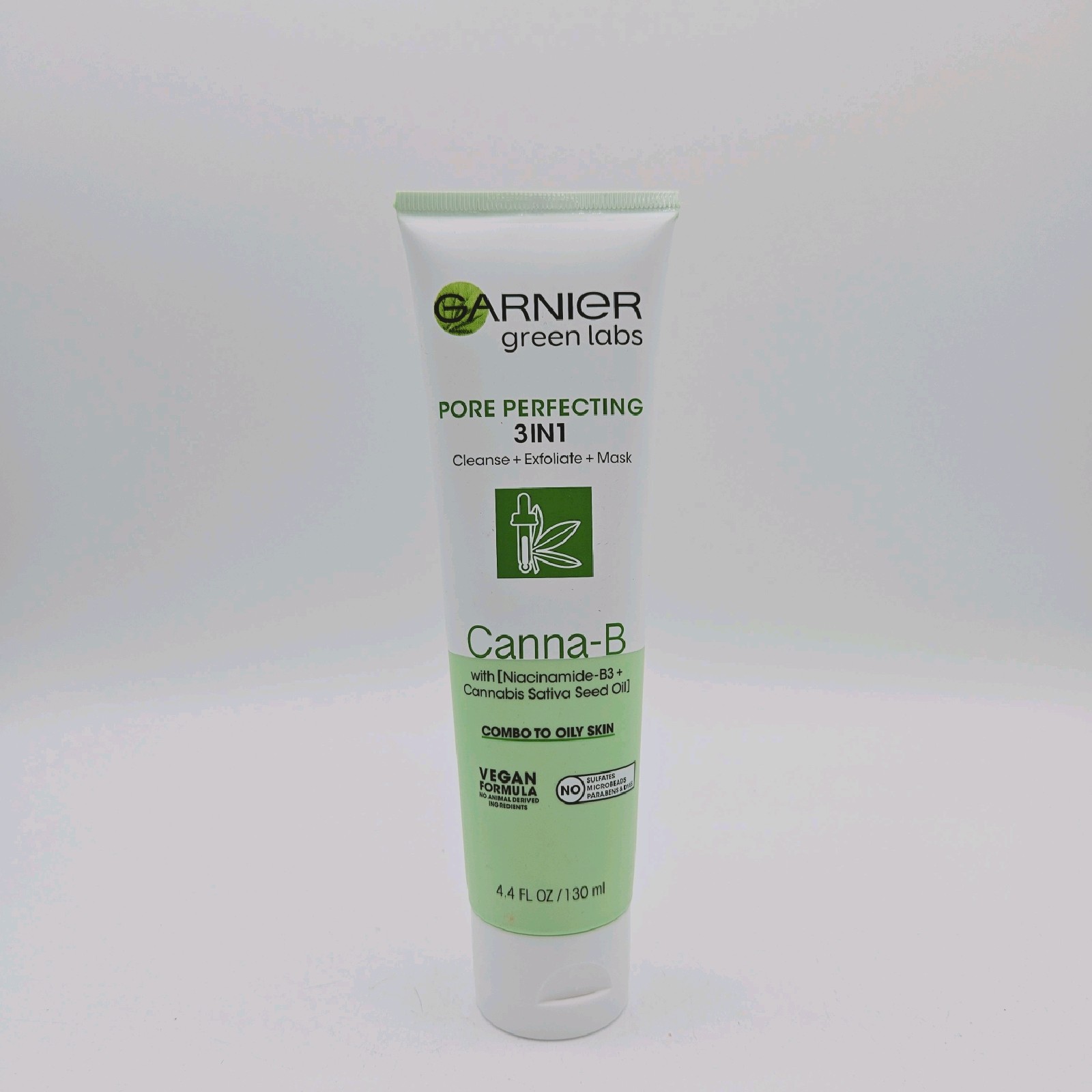 Garnier Green Labs Canna-B Pore Perfecting 3-in-1 Face Wash + Exfoliator + Mask 4.4 OZ